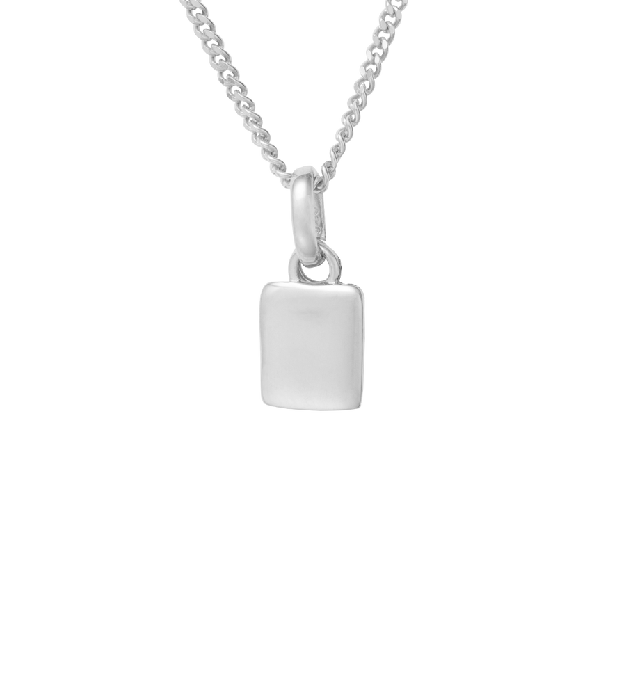 ENGRAVABLE BIRTHSTONE NECKLACE (STERLING SILVER)