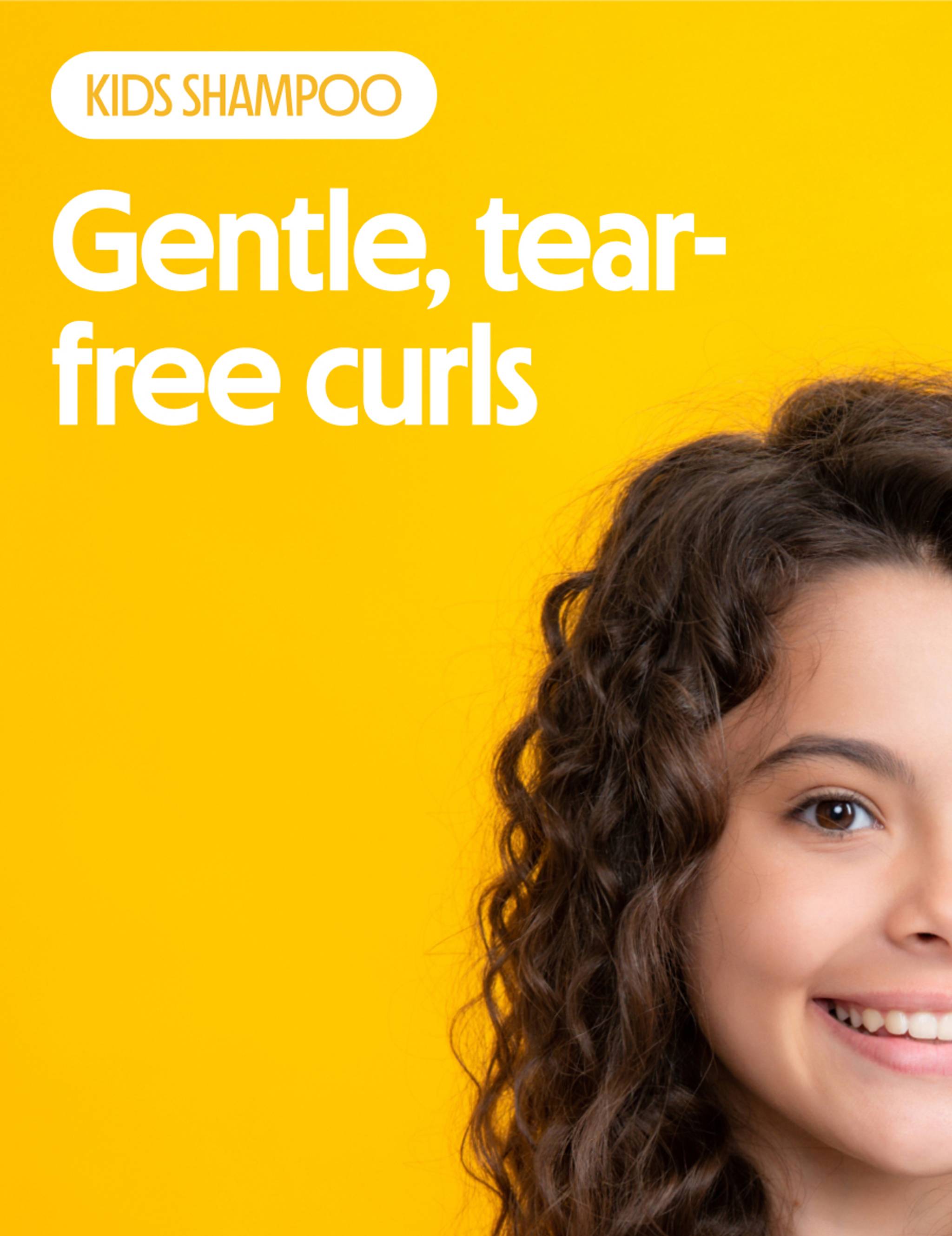 Kids gentle, tear-free curls