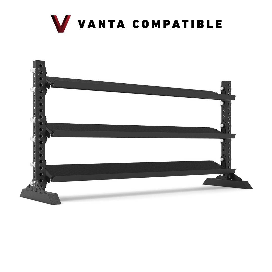 Rubber Hex Dumbbell Set 5kg - 40kg with Rack - Vanta Series