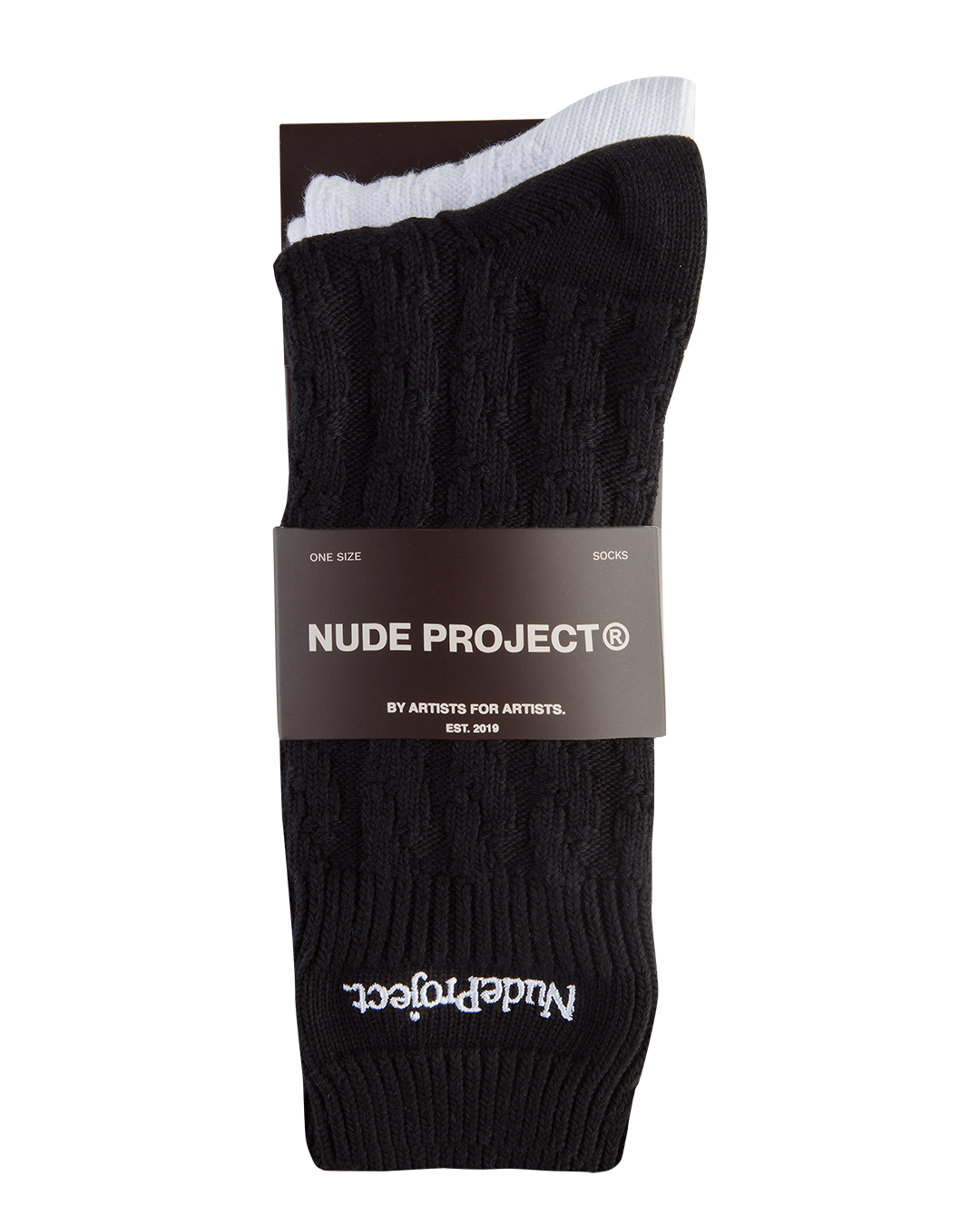 BRAIDED SOCKS PACK (WHITE/ BLACK) NUDE PROJECT
