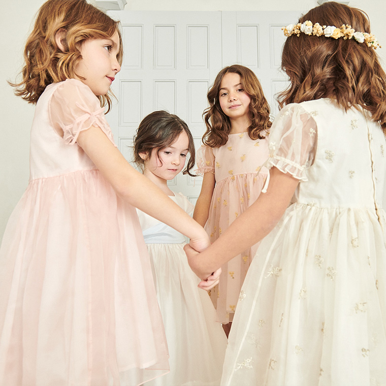 Ivory Gardenia Ceremony Girl Dress | La Coqueta US – La Coqueta Kids