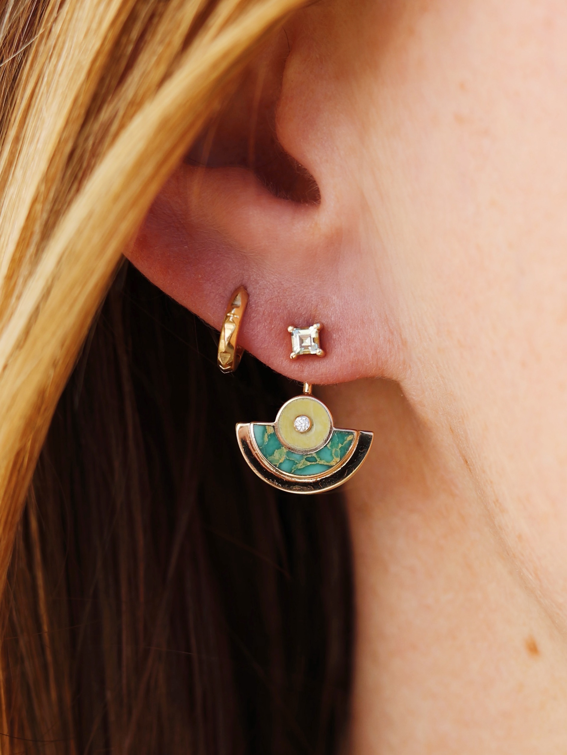 Carré Cut Montana Sapphire Earrings