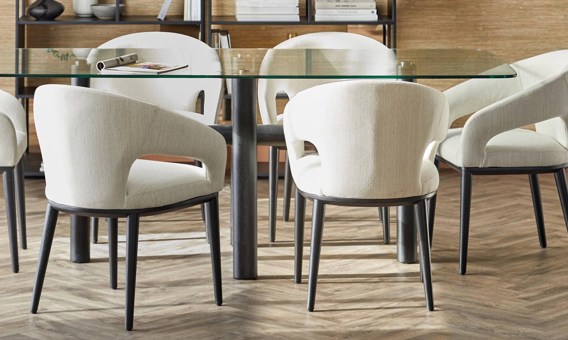Heath ivory dual tone fabric dining chair – Danetti