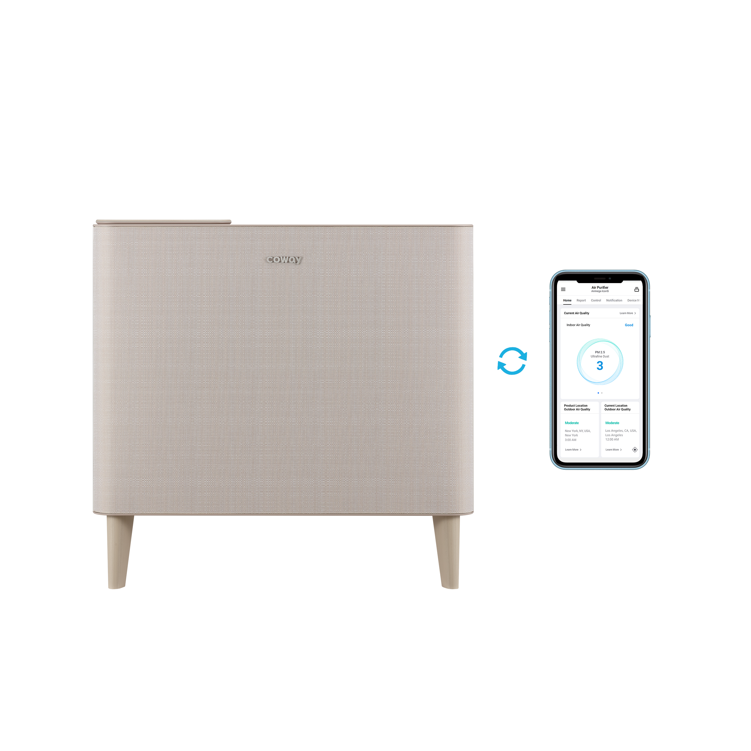 Airmega IconS Air Purifer and Mobile App