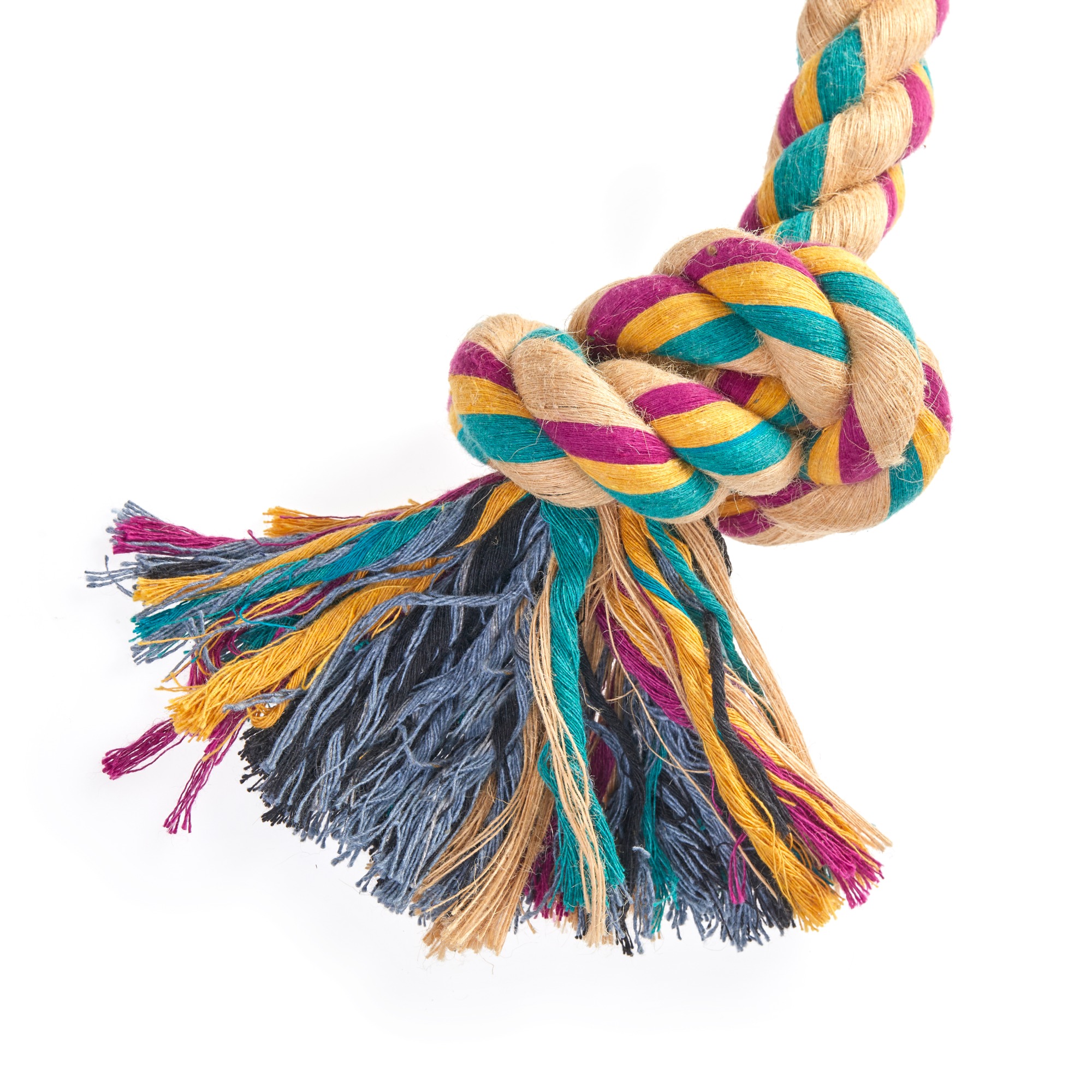 Big Rope 3 Knot, Eco Dog Toy – Green and Wilds - Retail