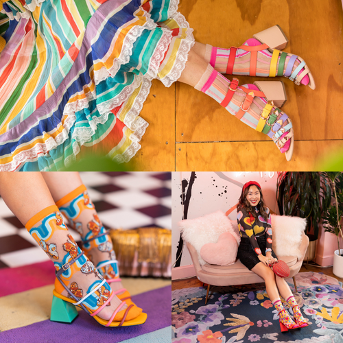 sock candy pride socks bundle sheer rainbow socks for women