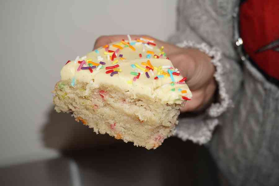 Double Vanilla Sprinkle Cake KitEditorial Image  of person making cake