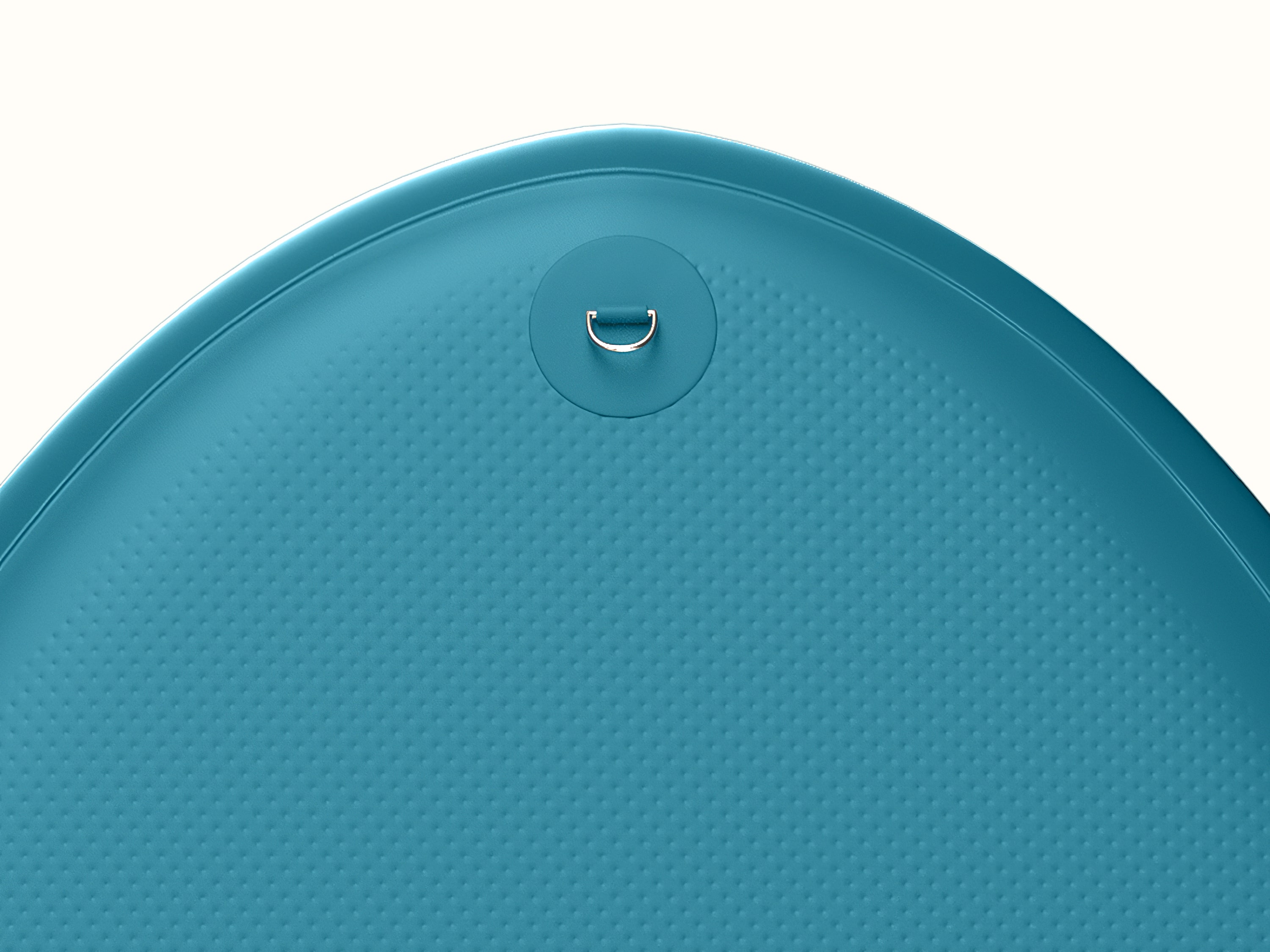 Close-up of the nose D-ring leash attachment point on the underside of the retrospec Weekender Crew XL inflatable Paddle Board.
