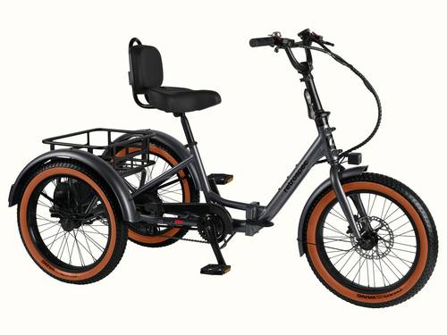 The Matte Graphite Boca Rev 2 Electric Tricycle on a white background.