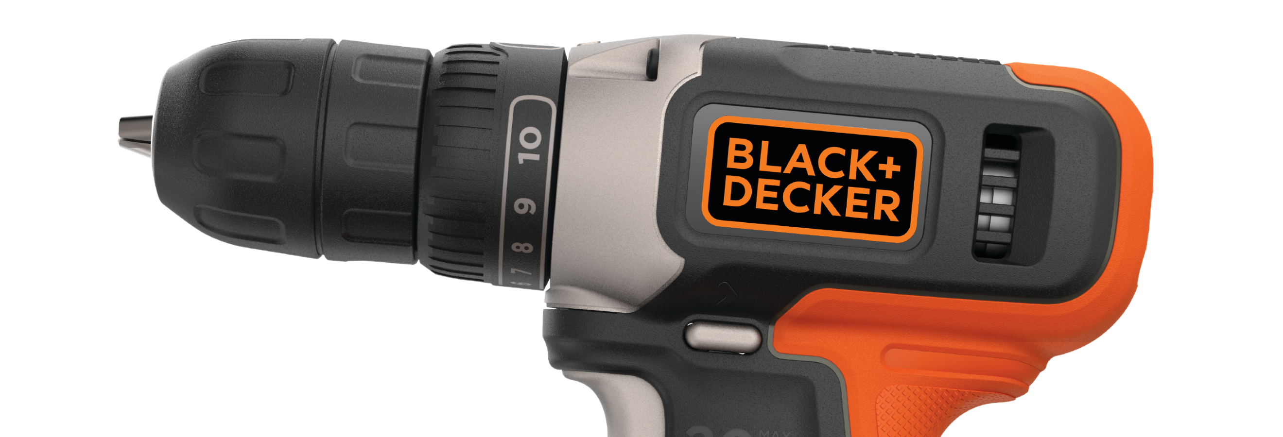 Black + Decker 20 Volt MAX* Cordless Drill/Driver — One Battery, 3/8in.  Keyless Chuck, 650 RPM, Model# BCD702C1