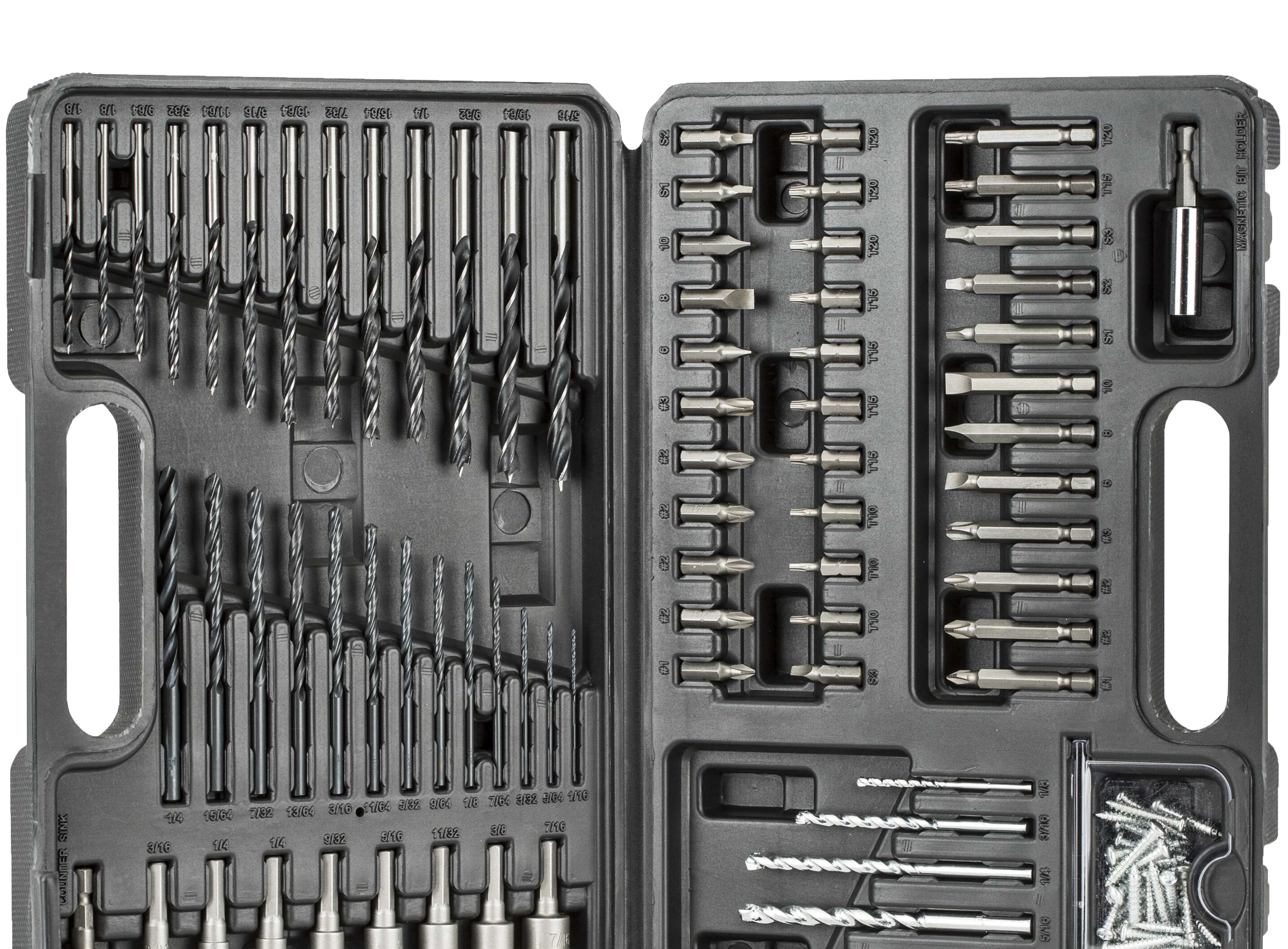 Profile of black and decker screwdriver bit set or drill bit set 109 piece.