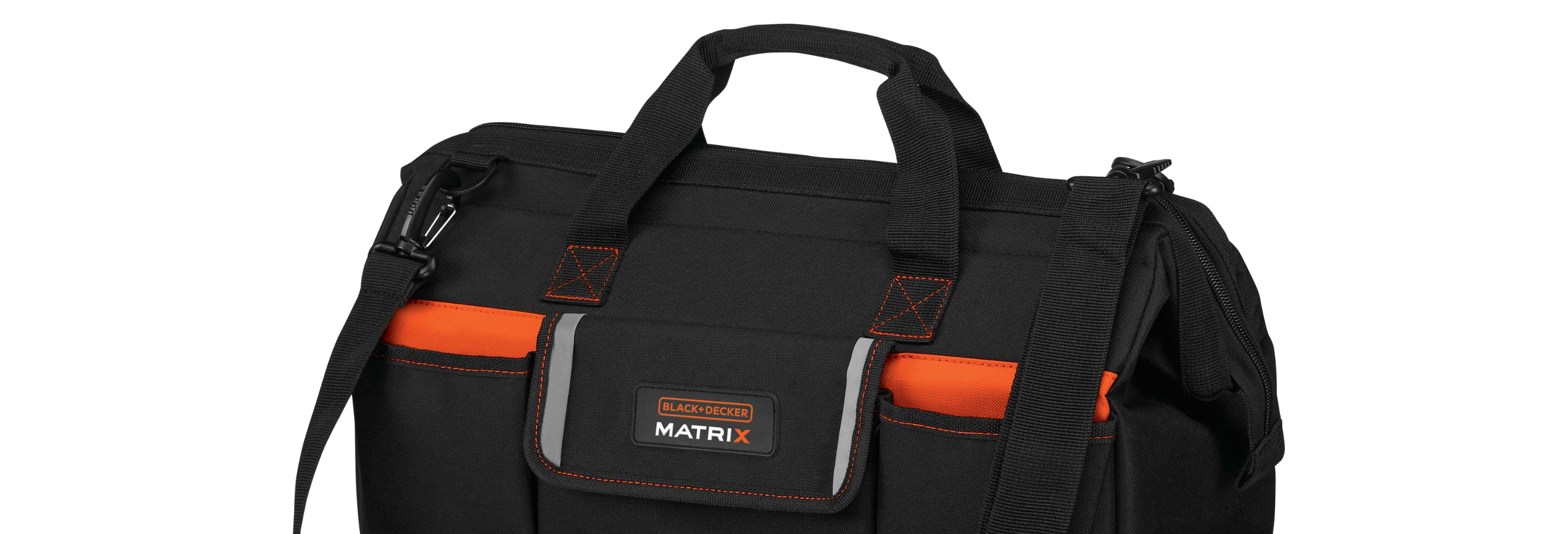 BLACK+DECKER Matrix Impact Driver Attachment with 16 in. Wide Mouth  Zippered Tool Bag (BDCMTI & BDST500002APB) 