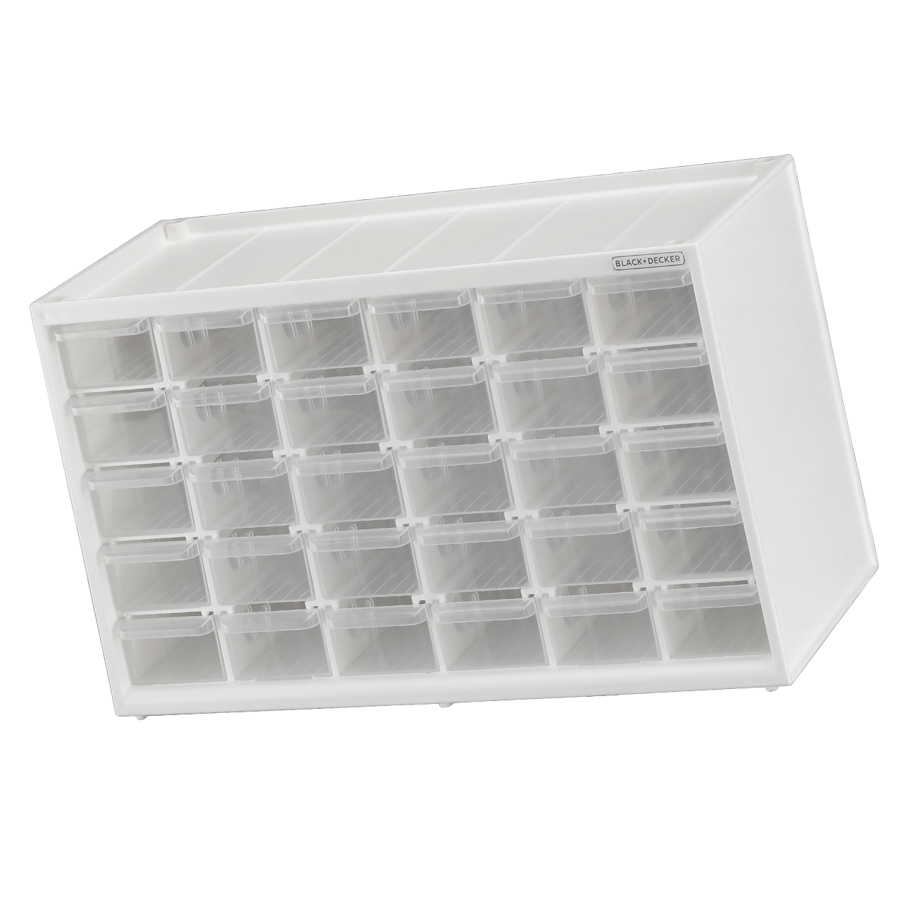 Small 30 drawer bin system with clear drawers