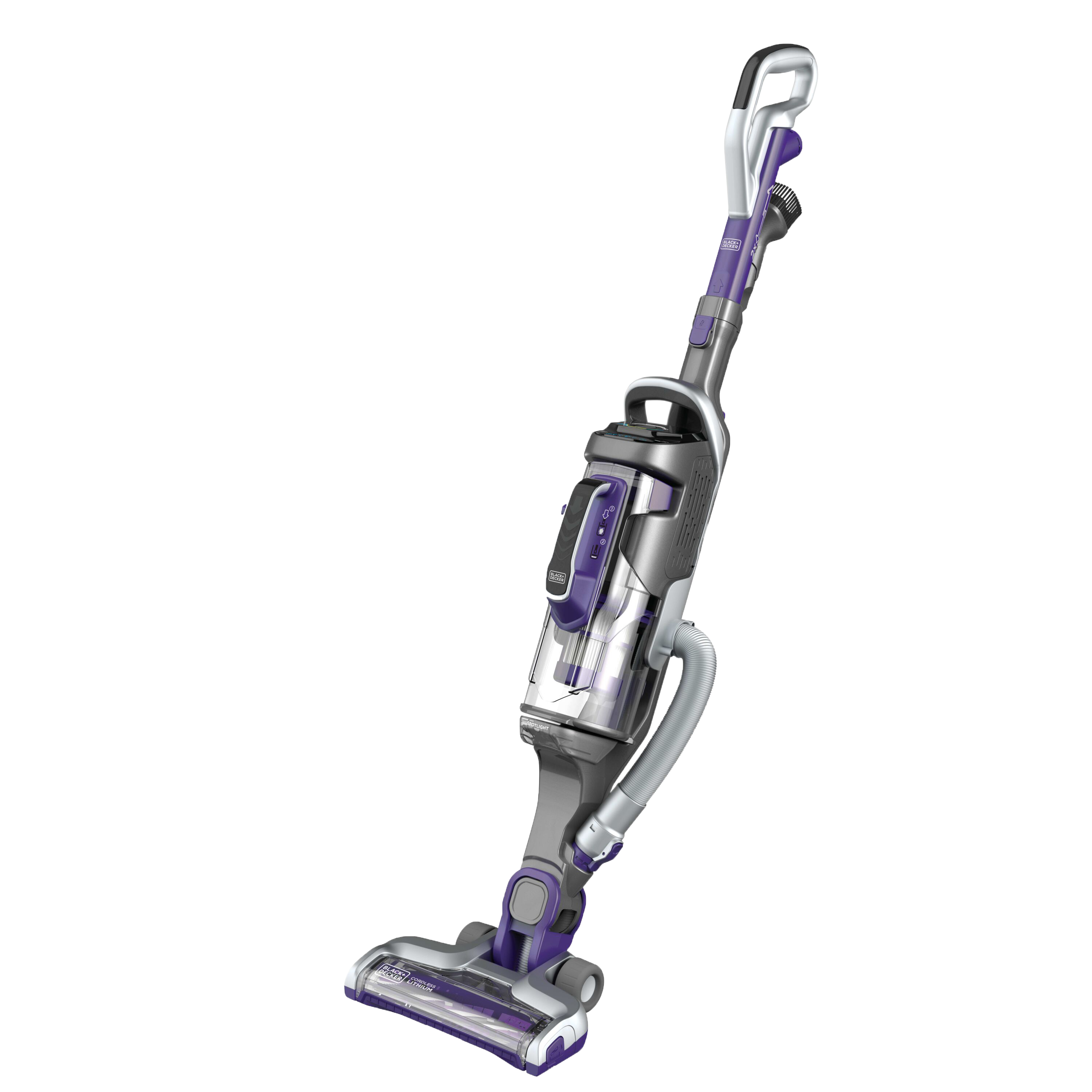 Black Decker Power Series Pro Pet Cordless Stick Vacuum Cleaner, 2-in-1, Purple