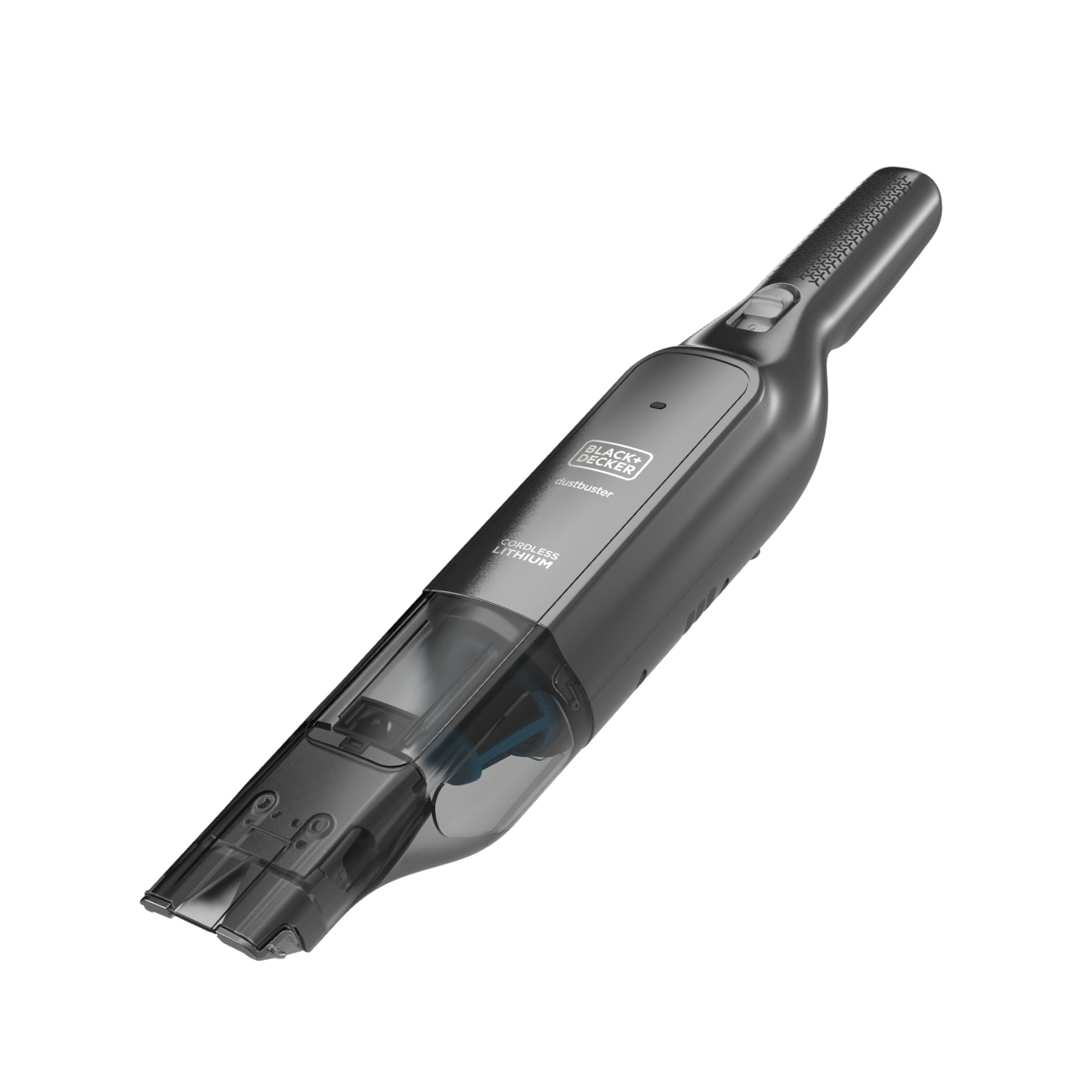 Profile of dustbuster 12 volt advanceclean cordless hand vacuum.