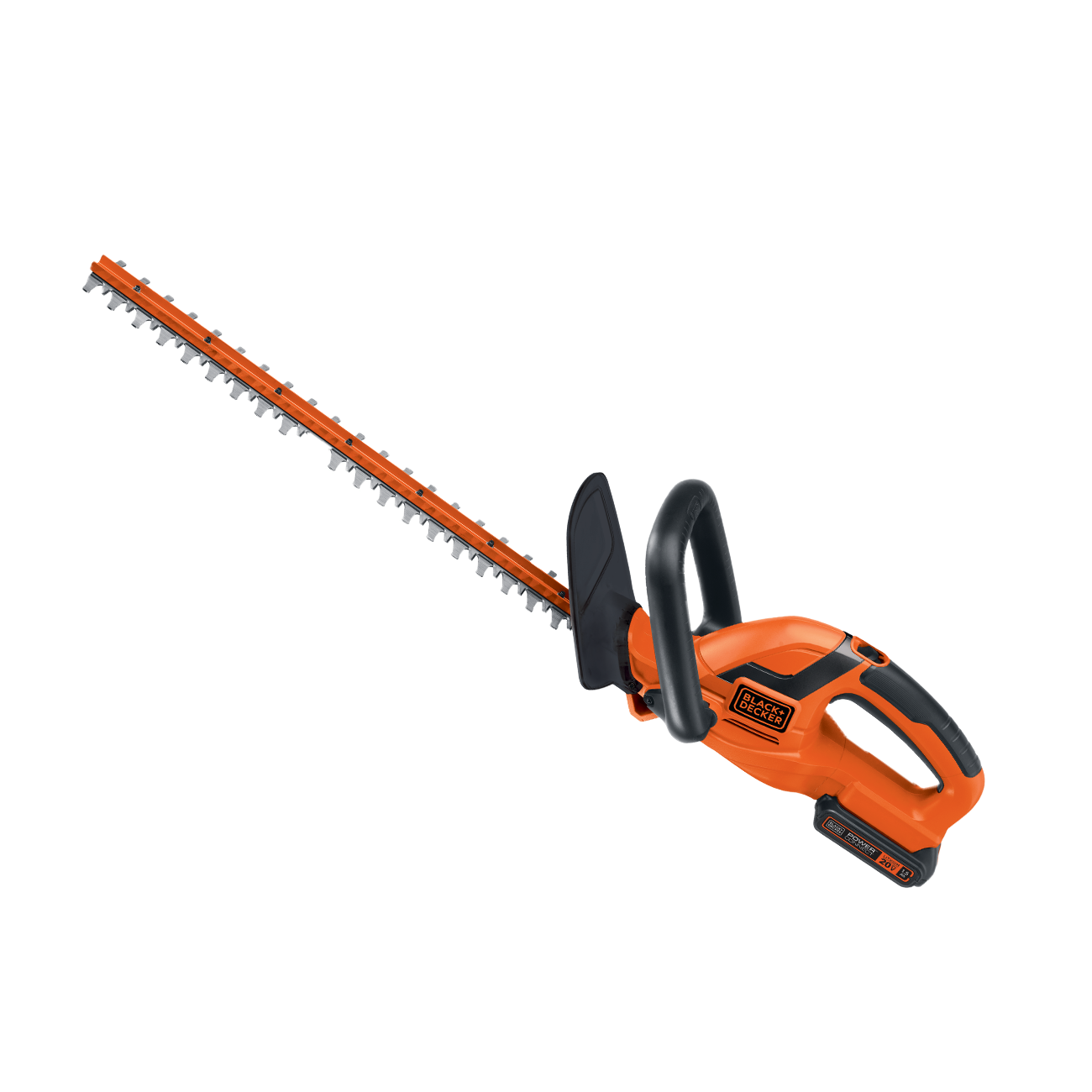 Profile of 20 volt MAX 22 inch hedge trimmer.
