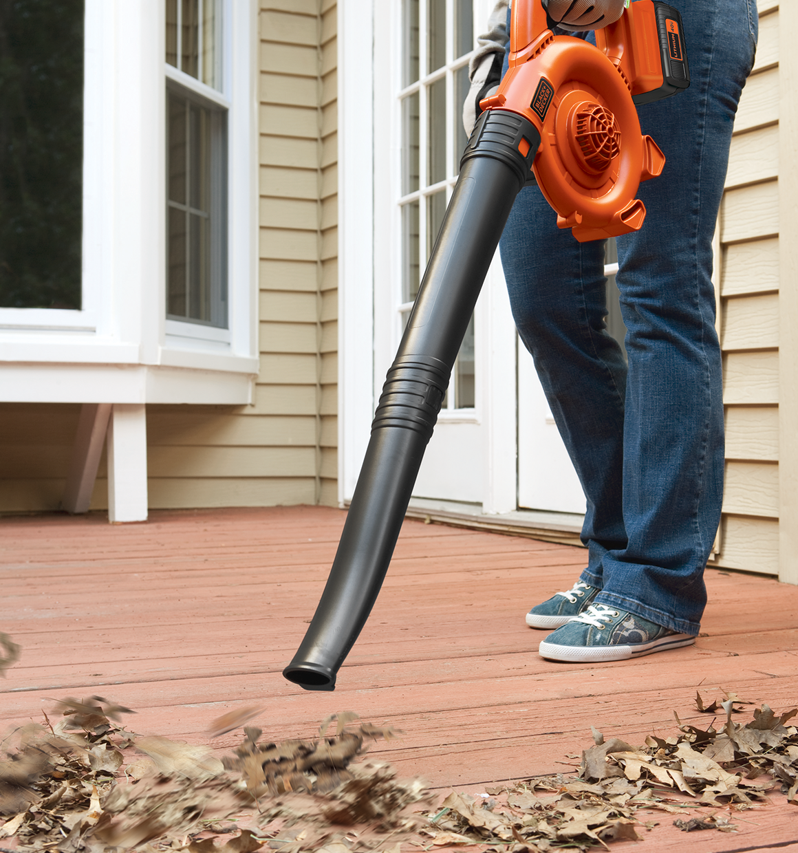 Lithium sweeper cleaning debris.