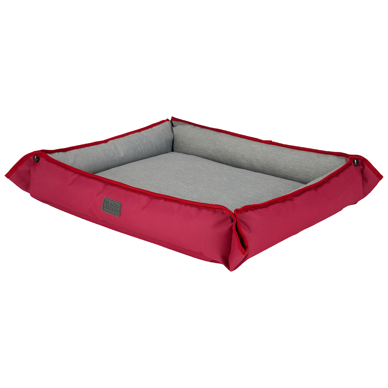 Front view of Red Black and Decker Large Dog Four Way Snap Pet Bed