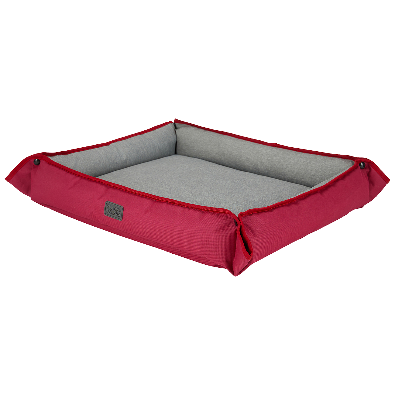 Front view of Red Black and Decker Large Dog Four Way Snap Pet Bed