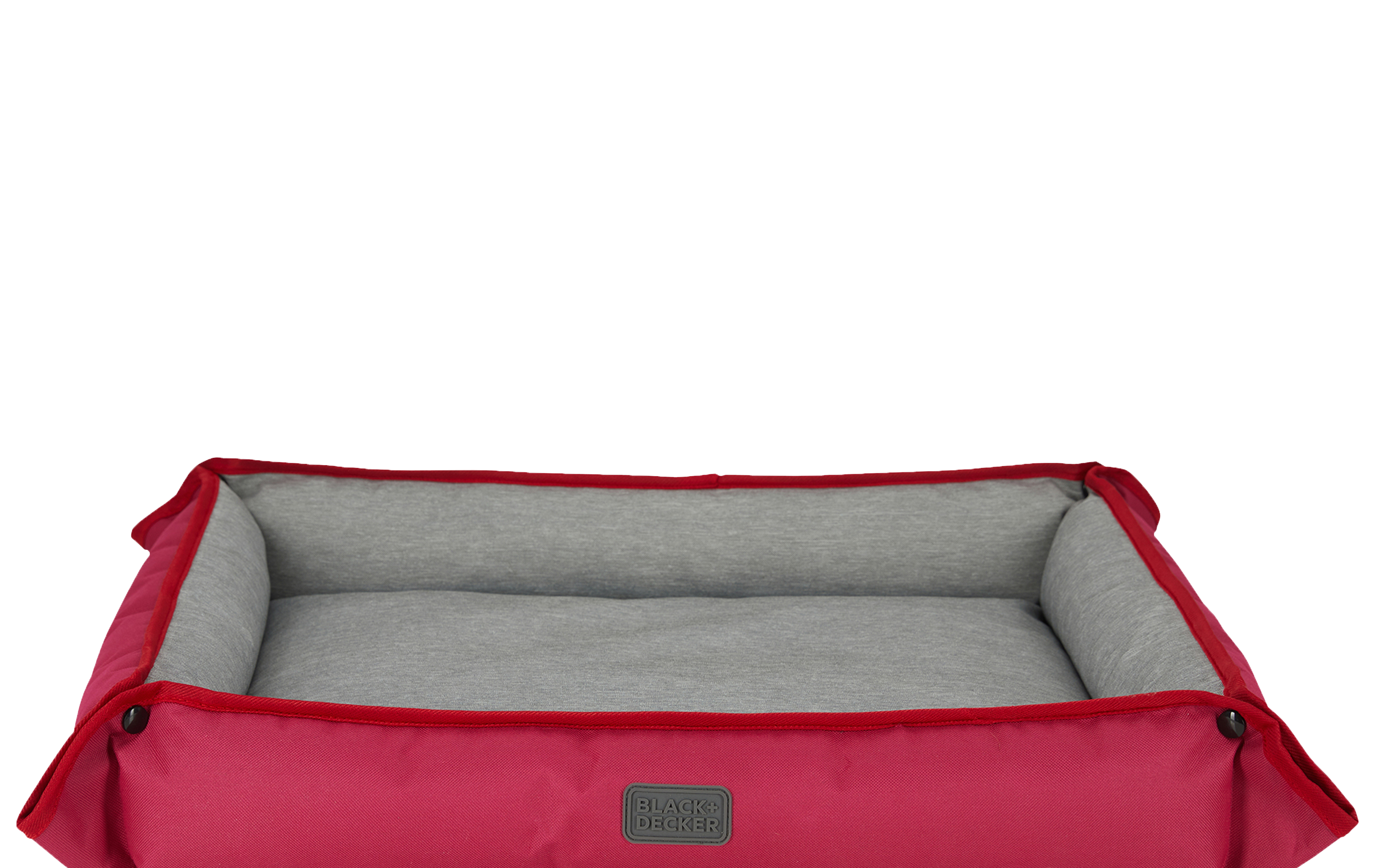 Front view of Red Black and Decker Large Dog Four Way Snap Pet Bed