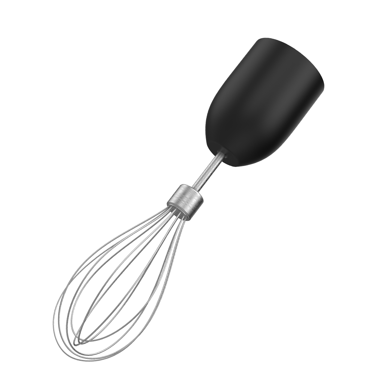 Slanted angle of the BLACK+DECKER kitchen wand whisk attachment
