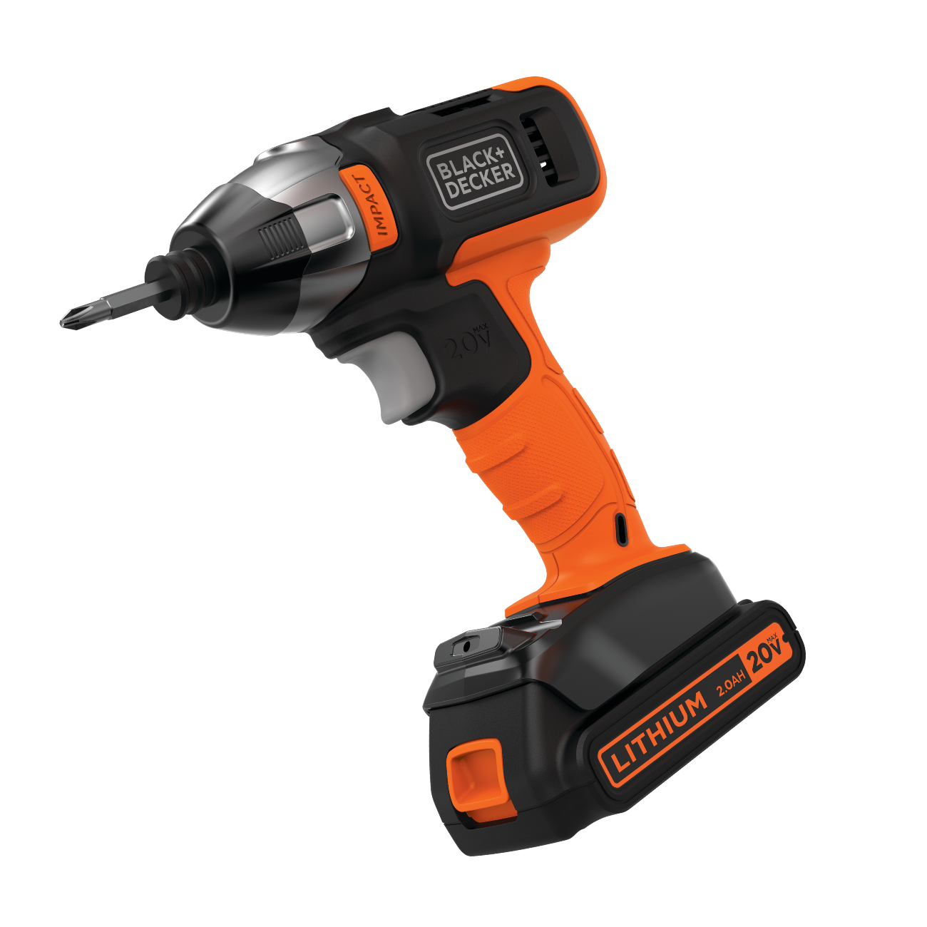 Profile of 20 Volt Cordless Impact Driver.
