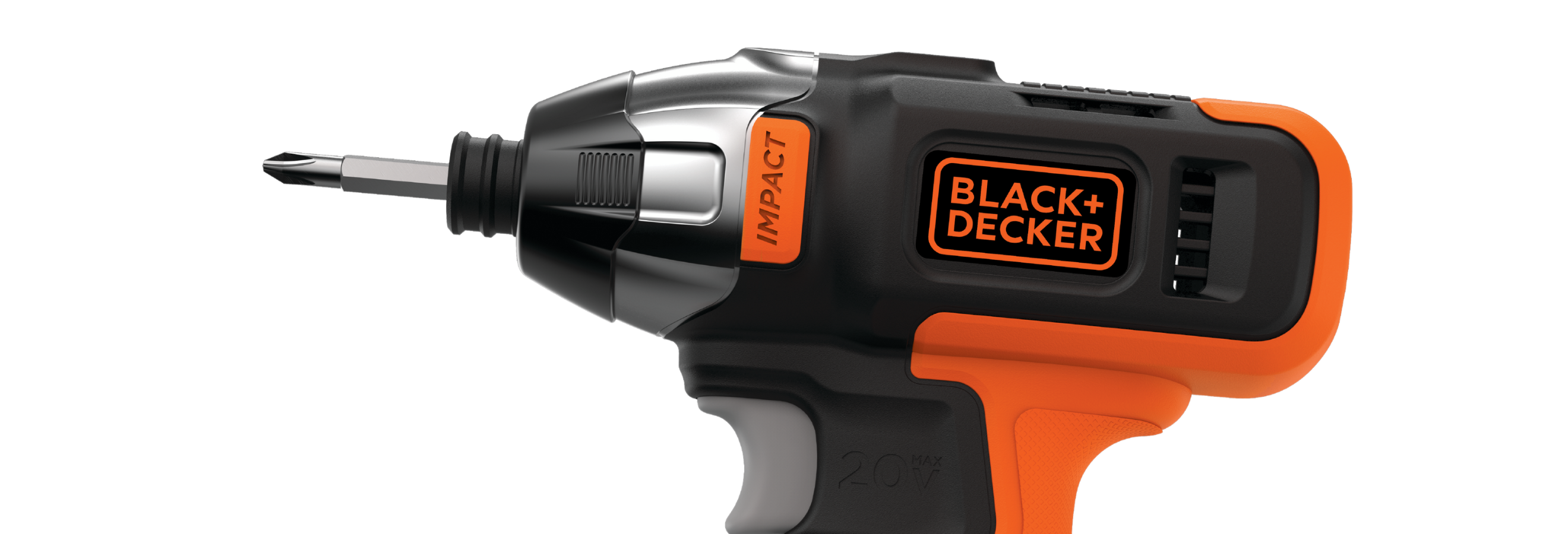 Profile of top portion of Cordless Impact Driver.