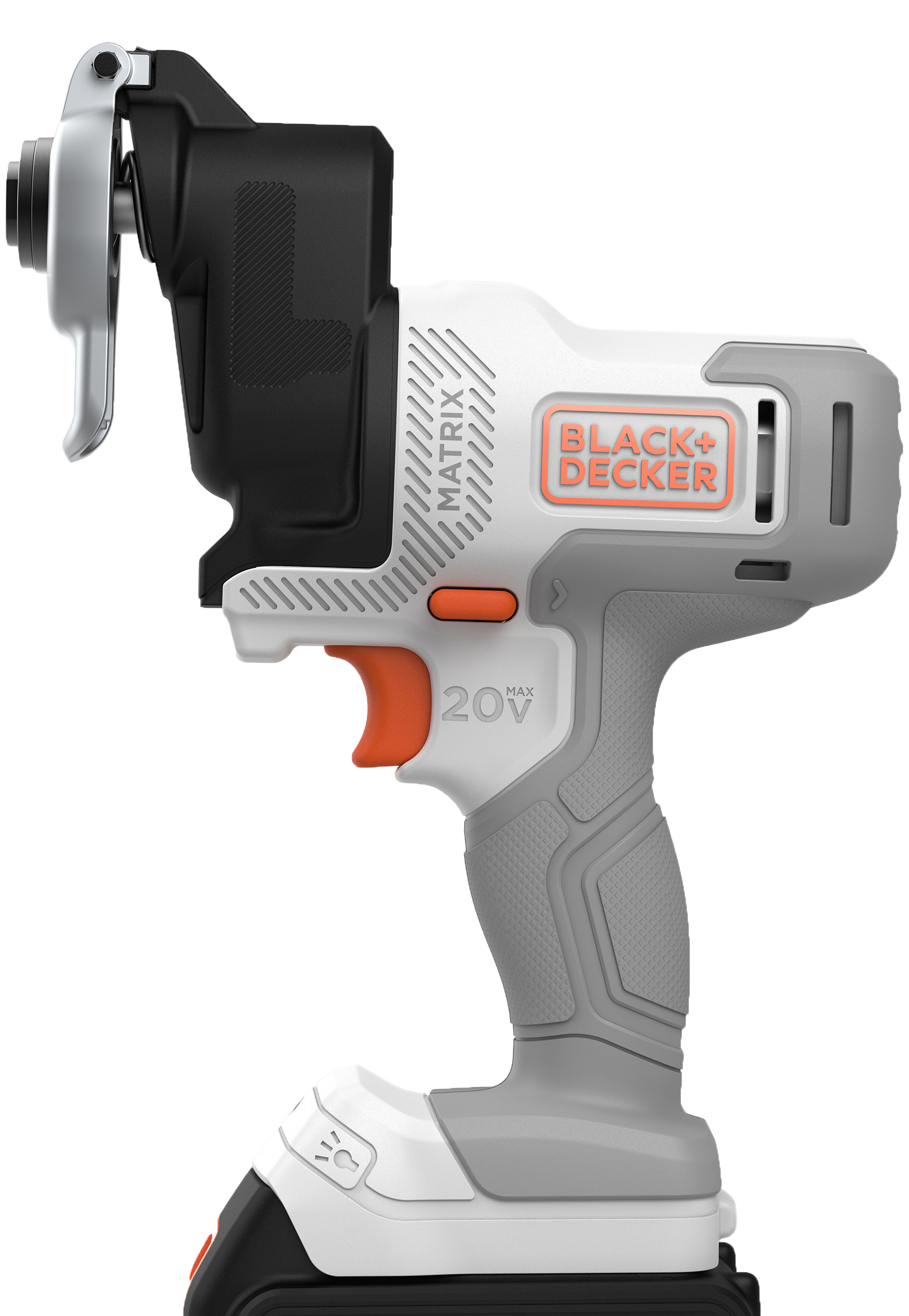 Black and Decker Matrix Oscillating Tool Attachment on a cordless drill.