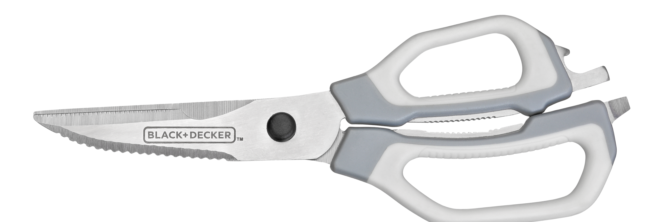 Grey and white crafting shears scissors