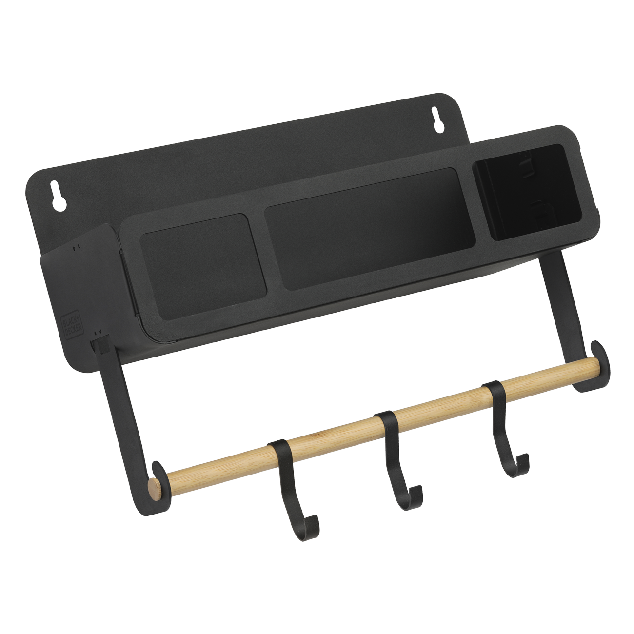 Front facing view of the BLACK+DECKER Cabinet Shelf in black
