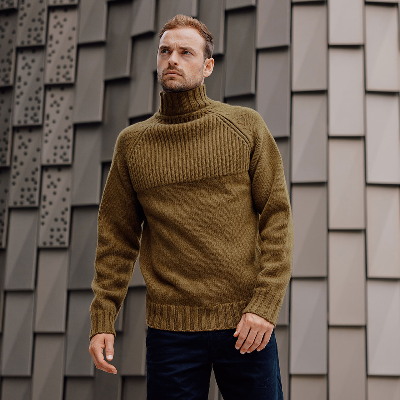 Mens funnel neck outlet sweater