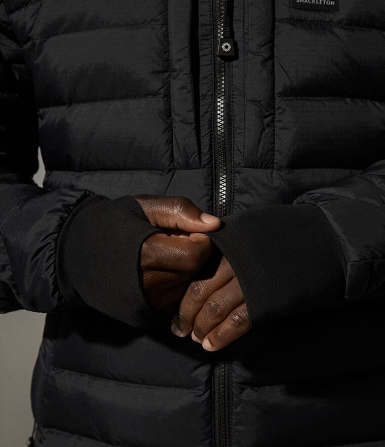 Puffer jacket with deals thumb holes