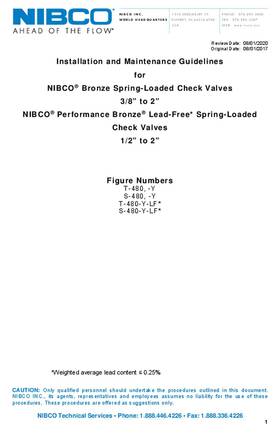 NIBCO Bronze Spring-Loaded Check Valves IOM Manual