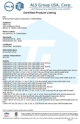 Webstone ALS (Truesdail) Lead-Free Ball Valves