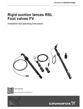 Rigid suction lances RSL - Foot valves FV (Installation and operating instructions)