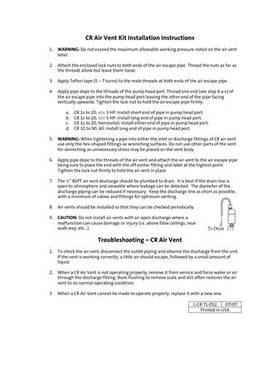 CR Air Vent Kit  (Installation and operating Instructions)