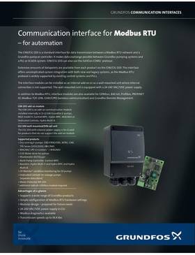 Communication interface for Modbus RTU (Data sheet)