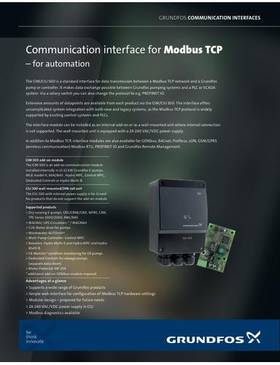 Communication interface for Modbus TCP - for automation (Data sheet)