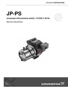 JP PS, Jet pumps with pressure switch, 115/230 V (Service instructions)