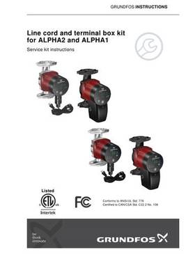 Line cord and terminal box kit for ALPHA2 and ALPHA1 (Service kit instructions)