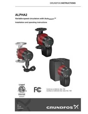 ALPHA2, Variable-speed circulators with AutoADAPT™ (Installation and operating instructions)