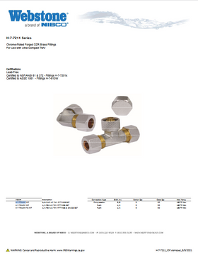 Webstone Spec Sheet H-7-7211 Series