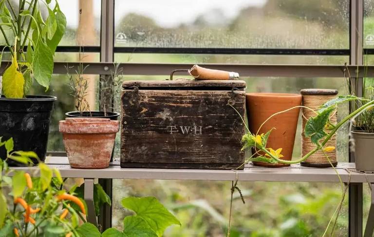 Integral shelving in a Rhino Greenhouse