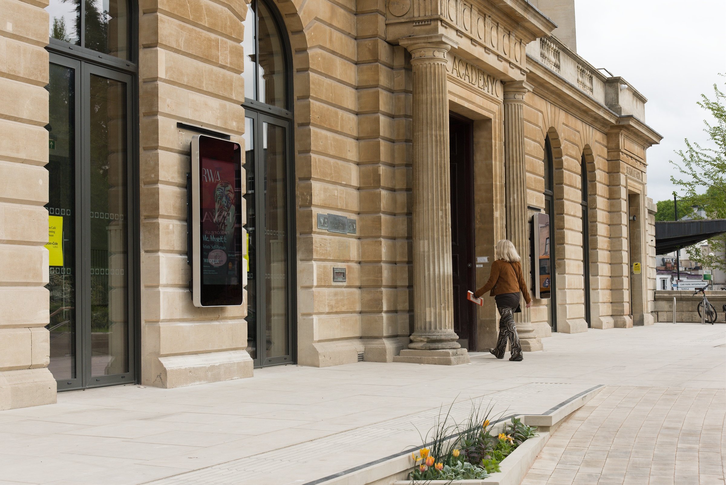 The finished forecourt provides a open and friendly welcome to new visitors 