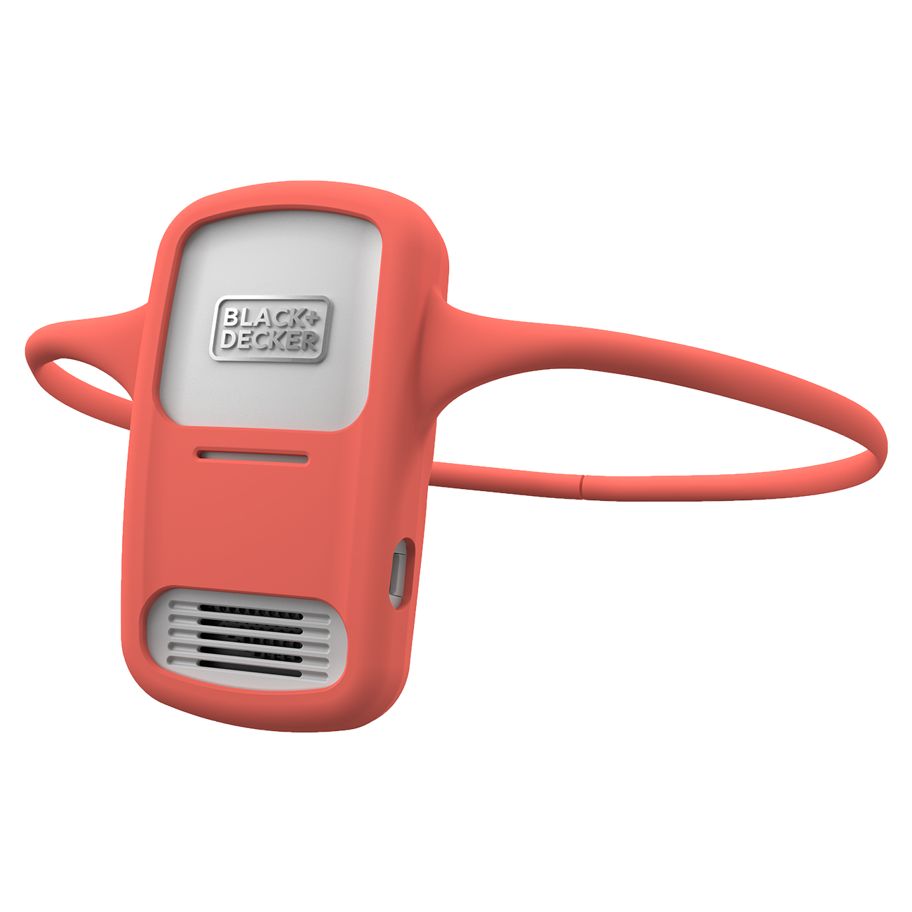 3/4 view of comfortpak™ corldess wearable cooling + heating device in a tropicoral lanyard