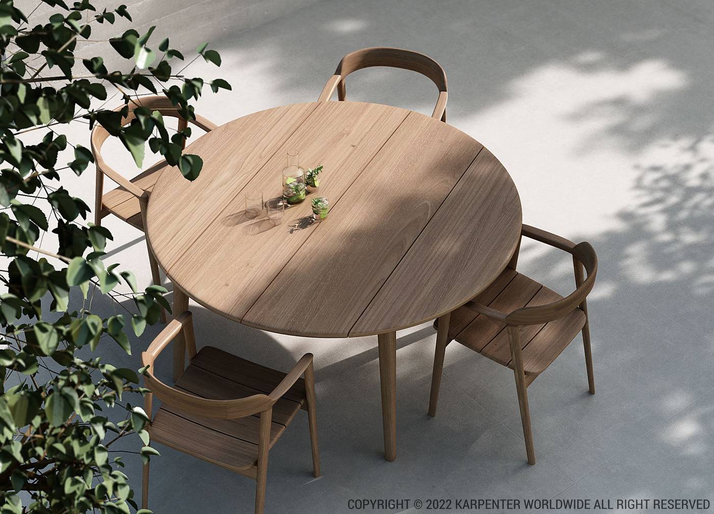 Grasshopper Outdoor Round Dining table Teak 150(CM) Dia