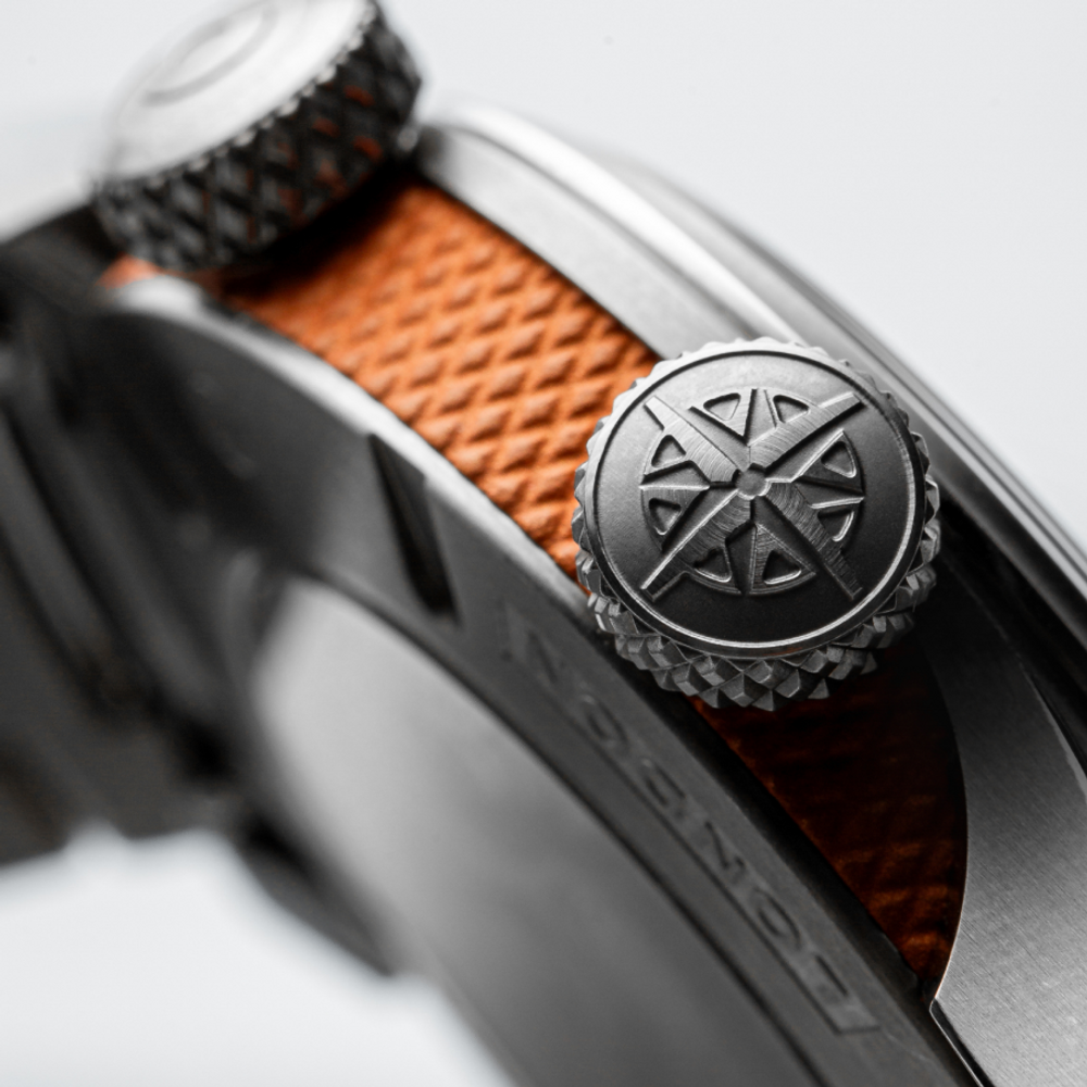 Altitude MB Meteor Orange, Silver Dial, Orange Barrel, Leather Strap ...