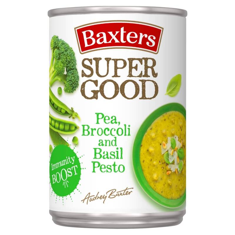 Pea, Broccoli, and Basil Pesto Soup