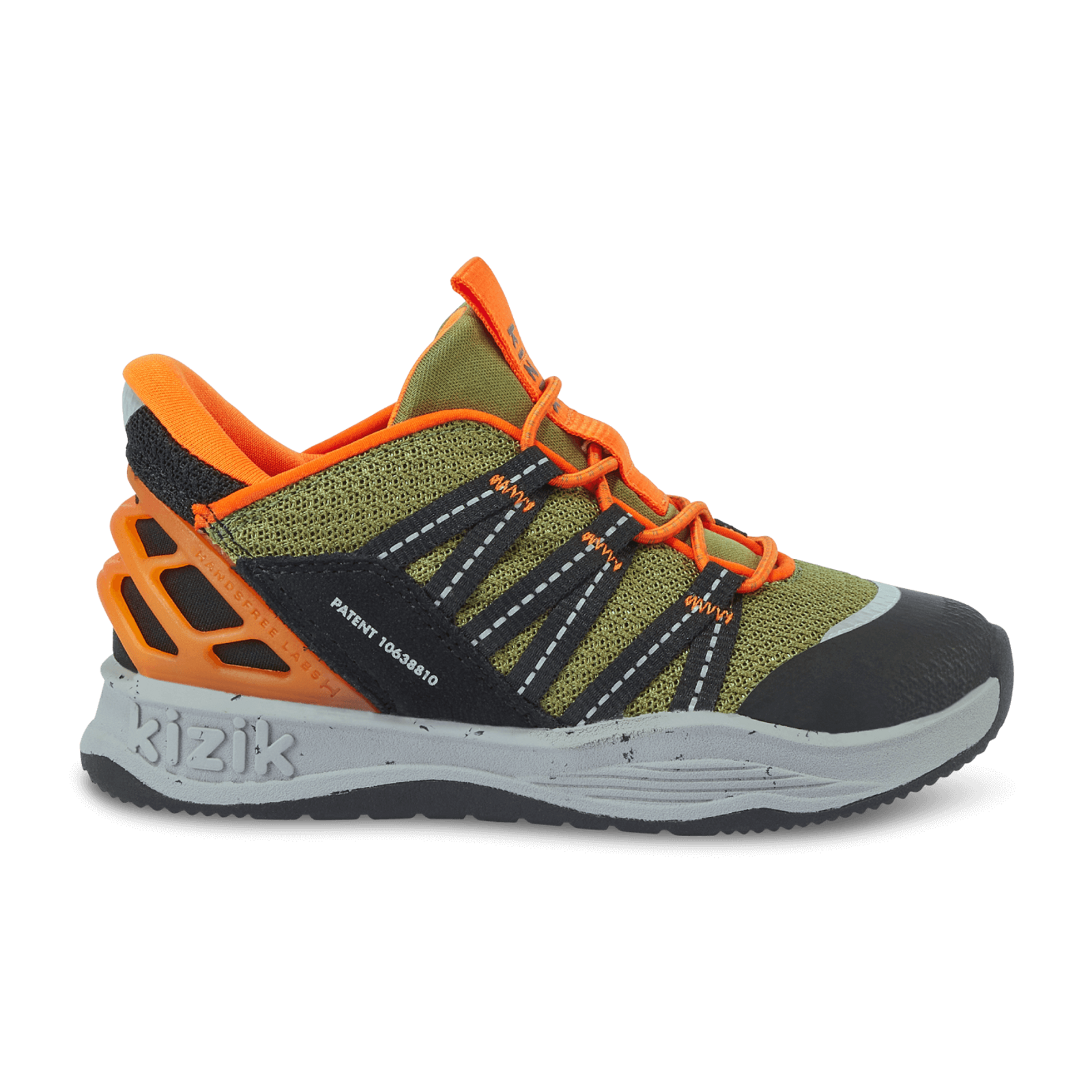 Kids Truckee Olive Green Orange Kizik