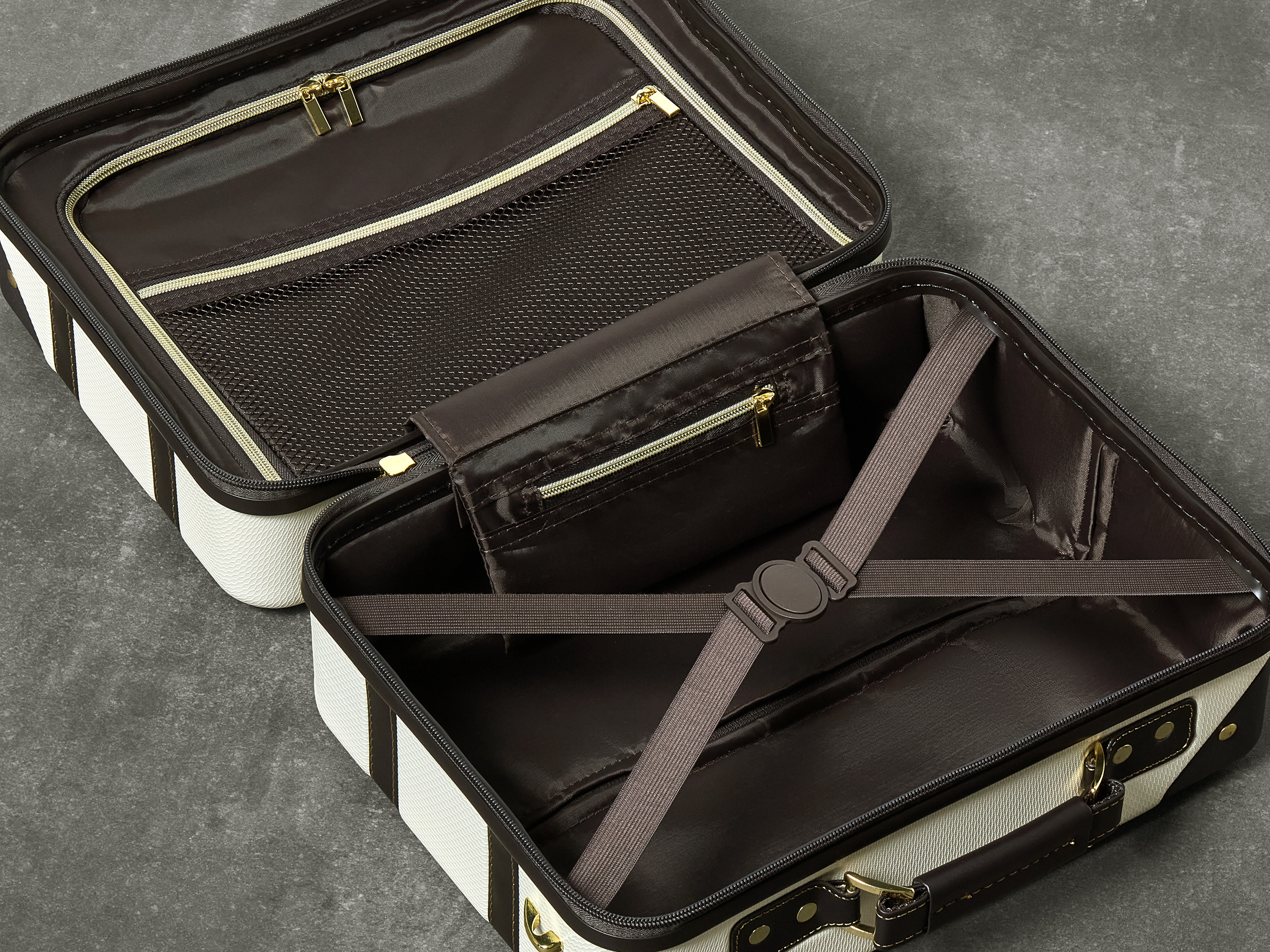 Vintage Vanity Suitcase | Cream | Rock Luggage